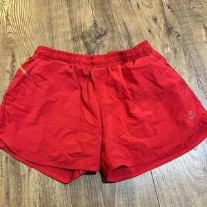 Revo Red Running Shorts w Built In Spanks Size L